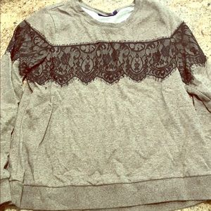 Comfy tan-colored light-weight sweatshirt.